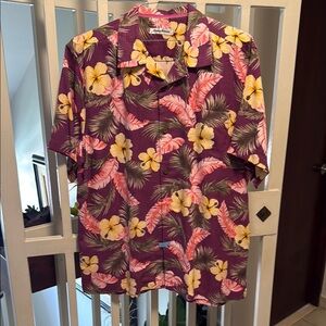 Tommy Bahama Purple and Pink Casual Button Down Shirt